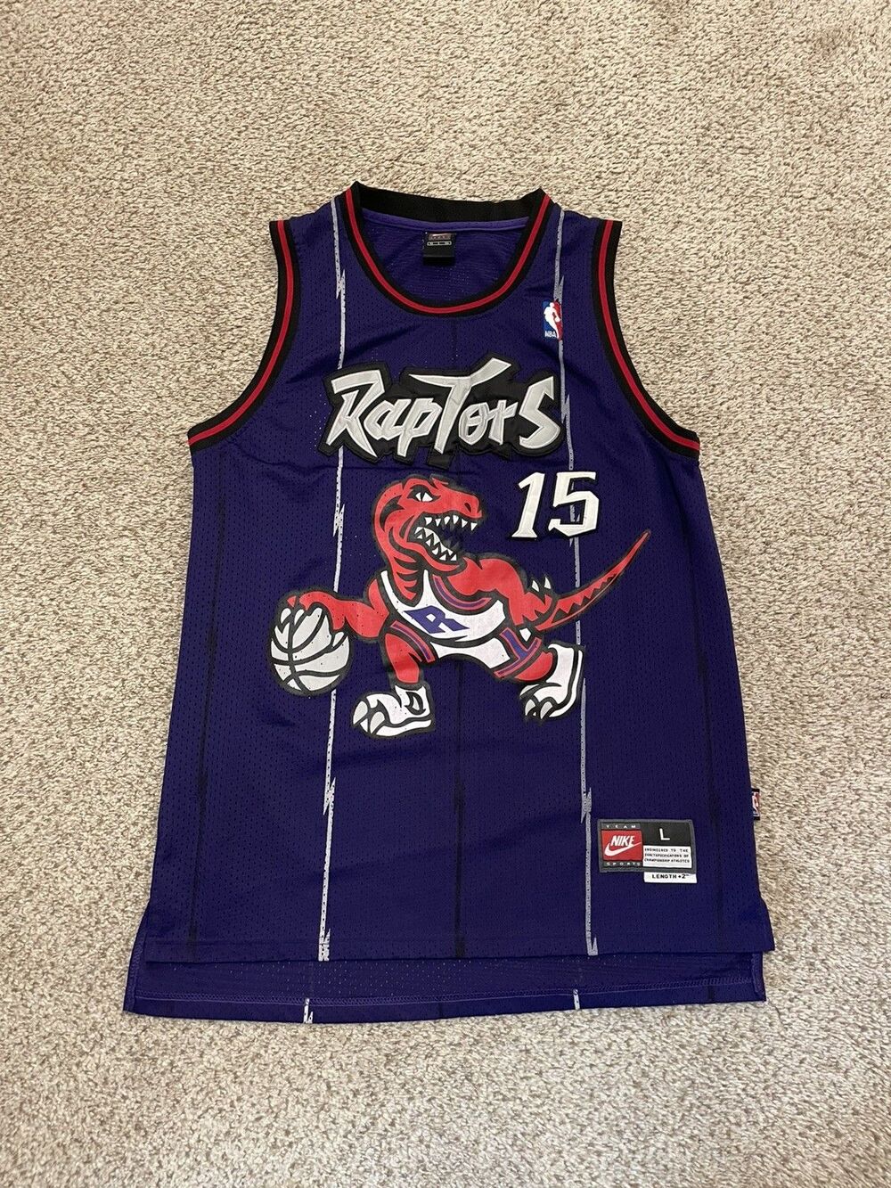 Nike Team Vince Carter Toronto Raptors NBA Jersey Mens Size Large